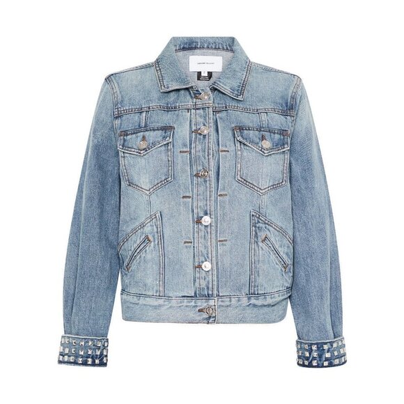 Current/Elliott The Turnt Boulder Studded Denim Jacket Size US 4 - Picture 8 of 8